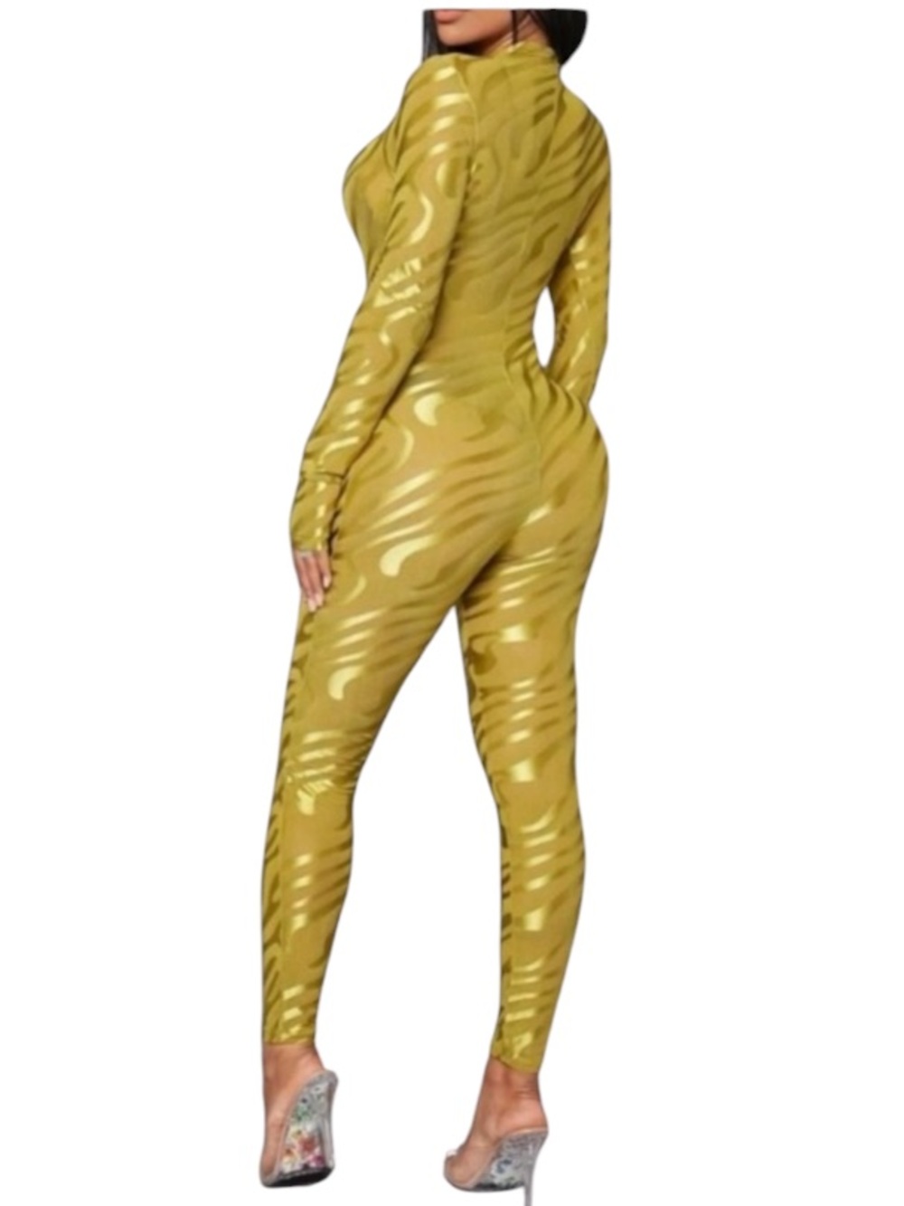 SHEIN SXY Mock Neck Mesh Unitard Jumpsuit size S NWT